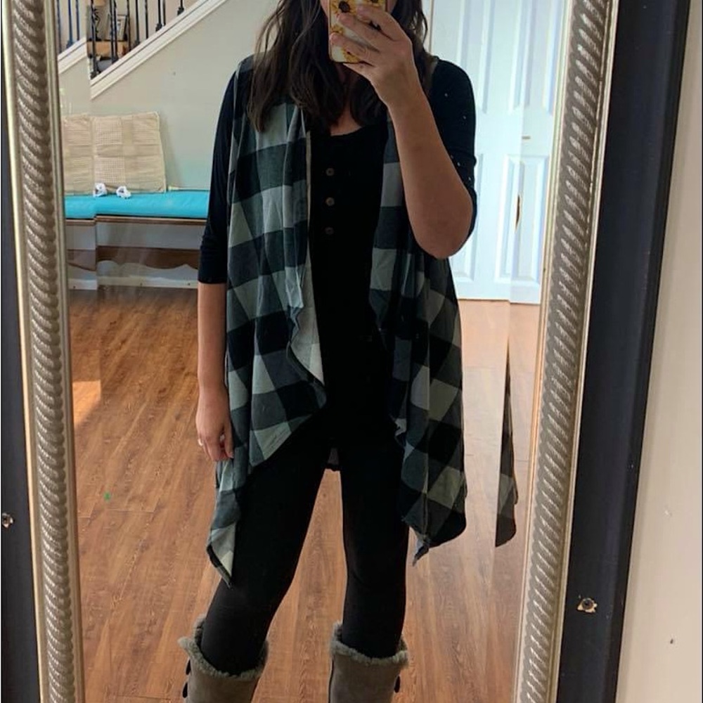 Buffalo plaid vest